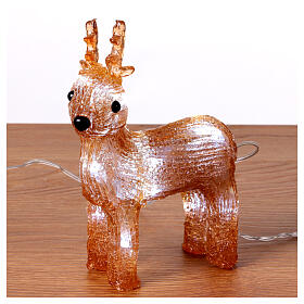 Set of 5 acrylic reindeers, 2x6x8 in, 70 LEDs for indoor and outdoor