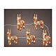 Set of 5 acrylic reindeers, 2x6x8 in, 70 LEDs for indoor and outdoor s1