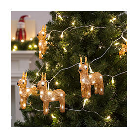 Set 5 rennes acrylique 5x15x20 cm colorés 70 LEDs intérieur extérieur