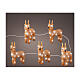 Set 5 renne acrilico 5x15x20 cm colorate 70 LED interno esterno s1