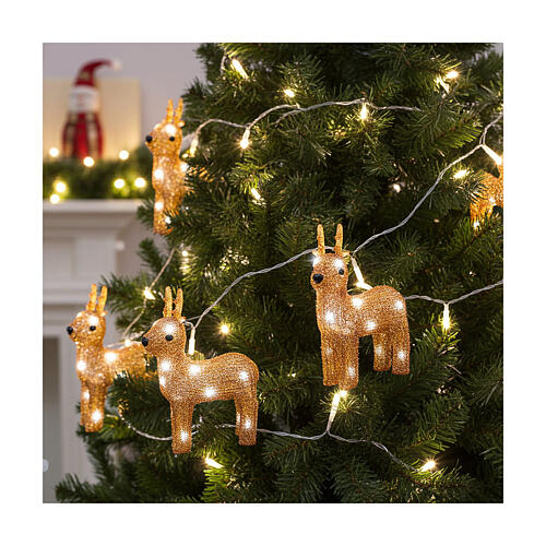Set of 5 acrylic reindeer 5x15x20 cm colored 70 internal external LEDs 2