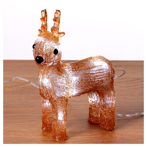 Set of 5 acrylic reindeer 5x15x20 cm colored 70 internal external LEDs 3