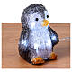 Set 5 pinguini luminosi 10x10x15 cm 50 LED interno esterno acrilico s3