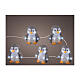 Set 5 pinguini luminosi 10x10x15 cm 50 LED interno esterno acrilico s1