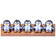 Set of 5 luminous penguins 10x10x15 cm 50 LEDs int and ext acrylic s6