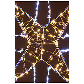 Lighted star with 221 microLEDs, metal, 24x20 in, indoor/outdoor