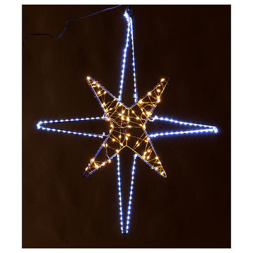 Lighted star with 221 microLEDs, metal, 24x20 in, indoor/outdoor 1