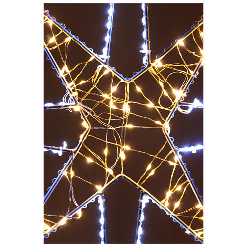 Lighted star with 221 microLEDs, metal, 24x20 in, indoor/outdoor 2