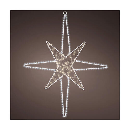 Lighted star with 221 microLEDs, metal, 24x20 in, indoor/outdoor 3