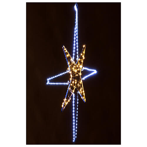 Lighted star with 221 microLEDs, metal, 24x20 in, indoor/outdoor 5