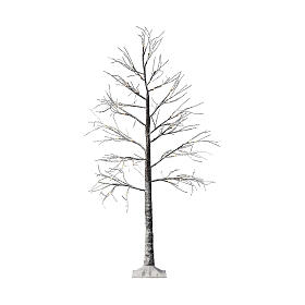 Árbol blanco con 60 LED 150 cm altura exterior con nieve