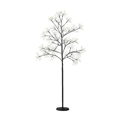 Lighted black metal tree, h 59 in, 480 LEDs, outdoor 3