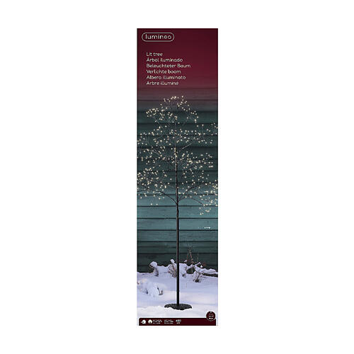 Lighted black metal tree, h 59 in, 480 LEDs, outdoor 4