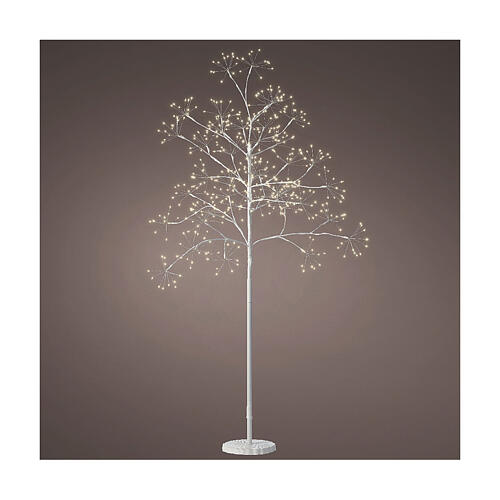 Albero bianco in ferro 480 LED esterno h 150 cm 1