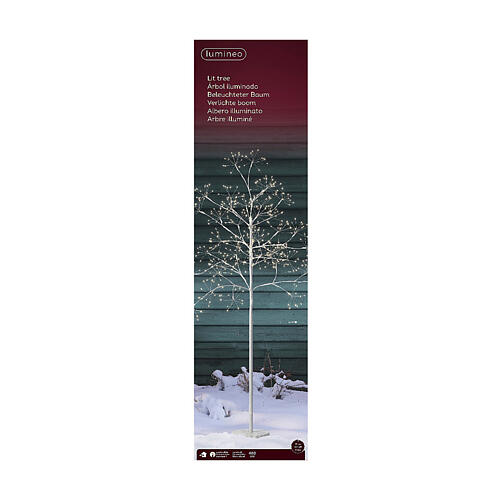Albero bianco in ferro 480 LED esterno h 150 cm 3