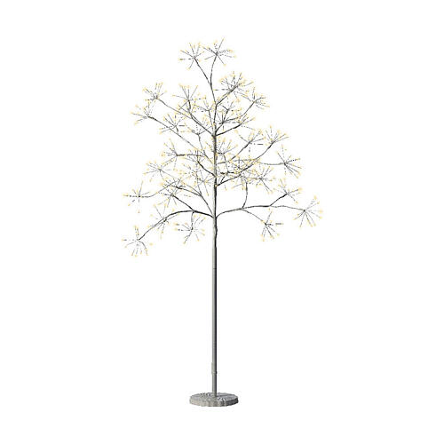 Árvore branca de metal 480 LEDs exterior h 150 cm 2