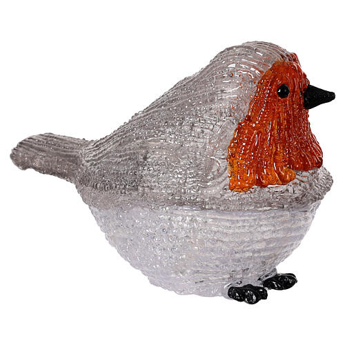 Robin redbreast, 20 LEDs, acrylic, indoor and outdoor, 6x8x4 in 5