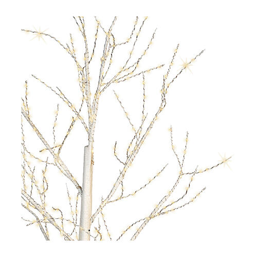 Albero 400 microLED bianco h 150 cm esterno con neve 2