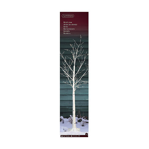 Albero 400 microLED bianco h 150 cm esterno con neve 4