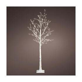 Árvore 400 microLED branca h 150 cm para exterior com neve