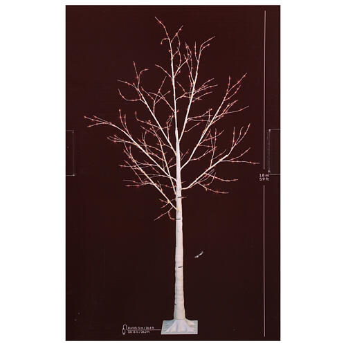 Árbol blanco 600 microLED exterior con nieve h 180 cm 4