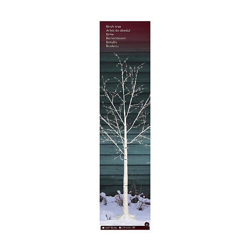 Arbre lumineux blanc 600 microLEDs extérieur avec neige h 180 cm 5