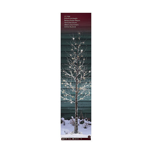 Árbol navideño iluminado 96 LED exterior 180 cm altura 6