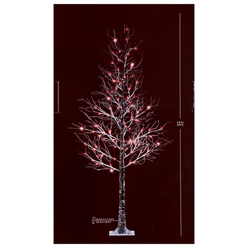 Albero natalizio illuminato 96 LED esterno 180 cm altezza 4
