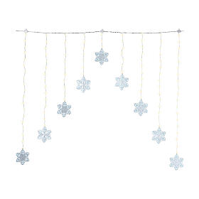 Rideau flocons de neige lumineux 100x120x120 cm intérieur extérieur 215 LEDs