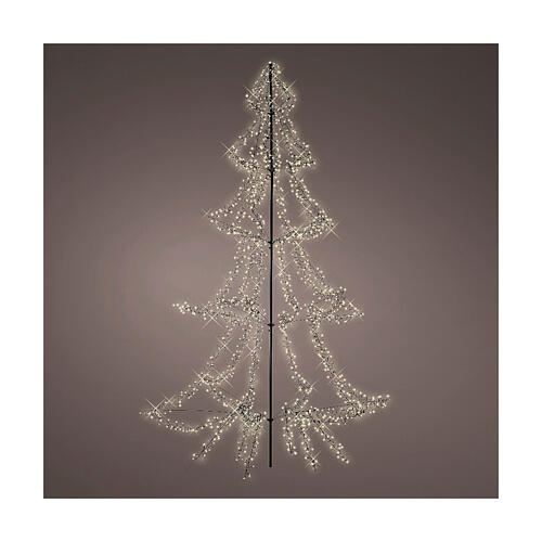 Sapin de Noël métal noir 3000 LEDs extérieur h 4,5 m 3