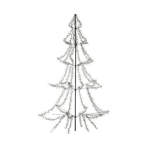 Sapin de Noël métal noir 3000 LEDs extérieur h 4,5 m 6