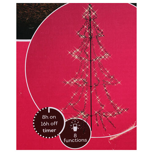 Albero di Natale metallo nero 3000 LED esterno 4,5 m h 14