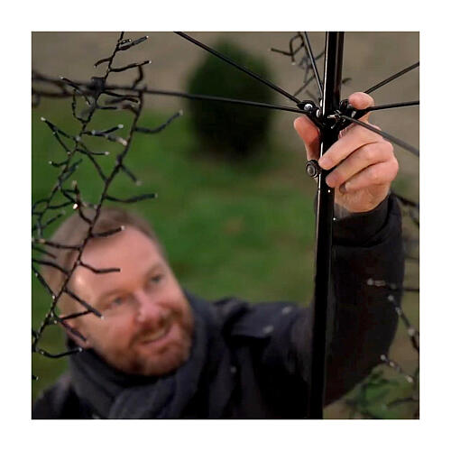 Árvore de Natal metal preto 3000 LEDs exterior h 4,5 m 9