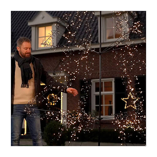 Árvore de Natal metal preto 3000 LEDs exterior h 4,5 m 11