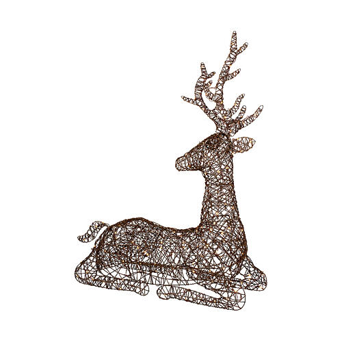 Lighted wicker reindeer, 180 LEDs, outdoor, 43x39x32 in 3