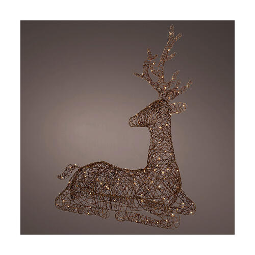 Renna luminosa seduta 180 LED esterno 110x100x80 cm 1