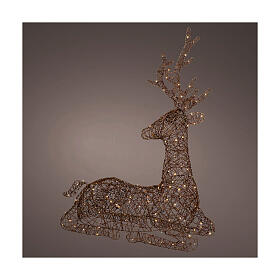 Luminous reindeer sitting 180 LEDs external 110x100x80 cm