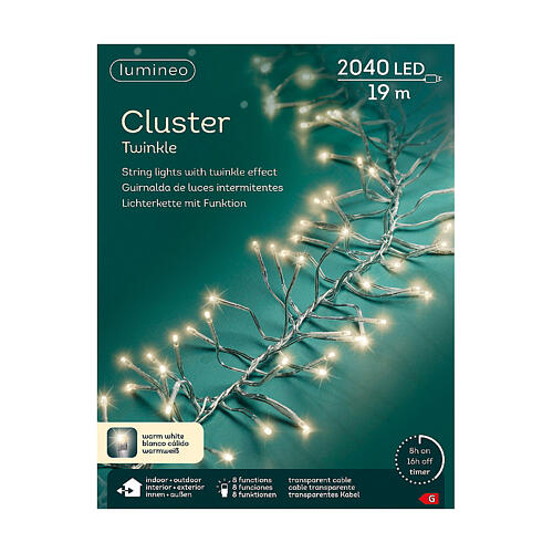 Catena luminosa 2040 LED 19 m intermittente int est 6