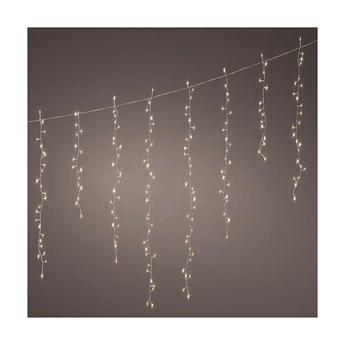 Tenda di luci 256 LED 3,75 m intermittente int est bianco 1