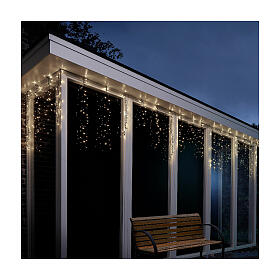 Tenda di luci intermittenti colore nero 256 LED 3,75 m interno esterno