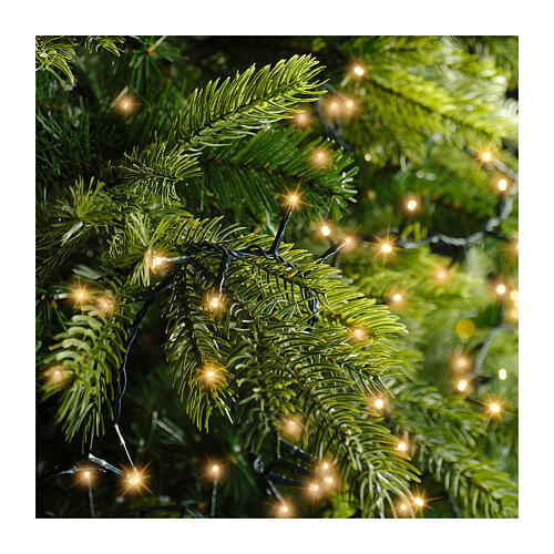 Corrente luminosa branca quente 34 m 1500 LEDs interior exterior verde 2