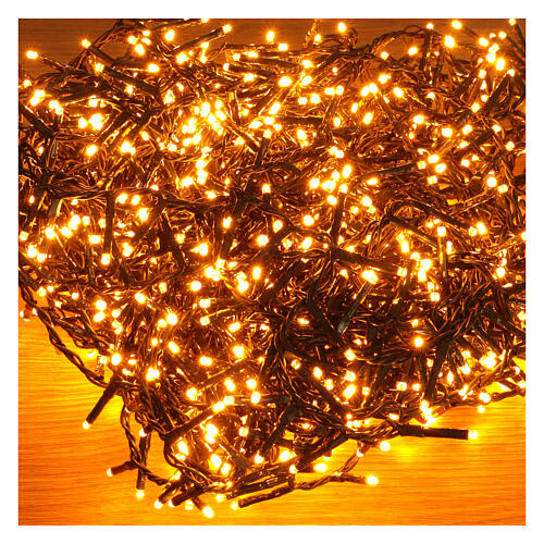 Corrente luminosa branca quente 34 m 1500 LEDs interior exterior verde 3