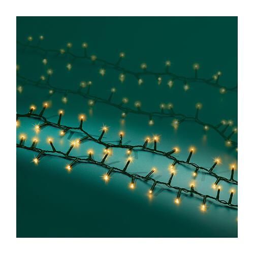 Corrente luminosa branca quente 34 m 1500 LEDs interior exterior verde 6