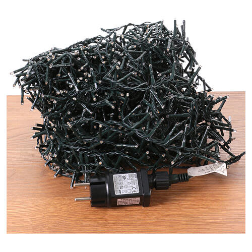 Corrente luminosa branca quente 34 m 1500 LEDs interior exterior verde 8
