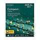 Corrente luminosa branca quente 34 m 1500 LEDs interior exterior verde s7