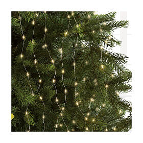 Luces navideñas cascada 408 microLED 180 cm blanco cálido int ext