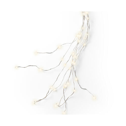 Luci natalizie a cascata 408 microLED 180 cm bianco caldo int est 4