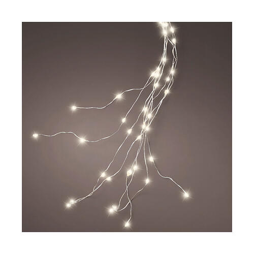 Luces para árbol navideñas cascada 672 microLED 210 cm blanco cálido int ext 1