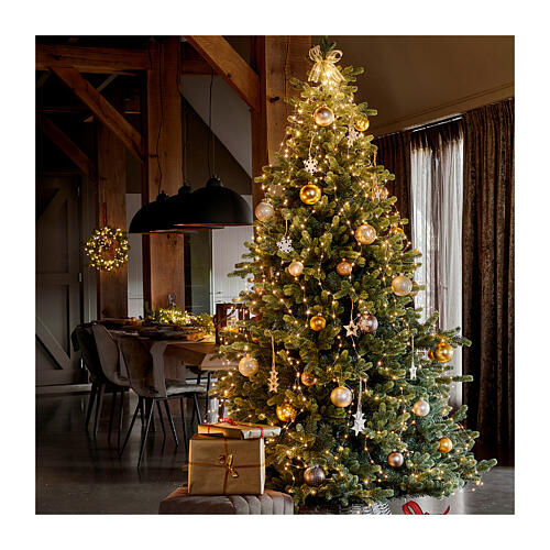 Luci per Albero natalizie a cascata 672 microLED 210 cm bianco caldo int est 5