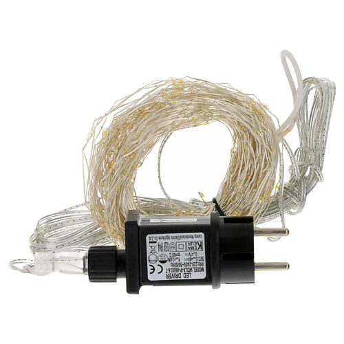 Luzes para árvore de Natal cascata 672 microLEDs 210 cm branco quente interior exterior 8